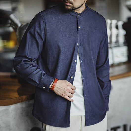 Chamarra Casual Cuello Redondo Manga Larga Retro para Hombre Otoño