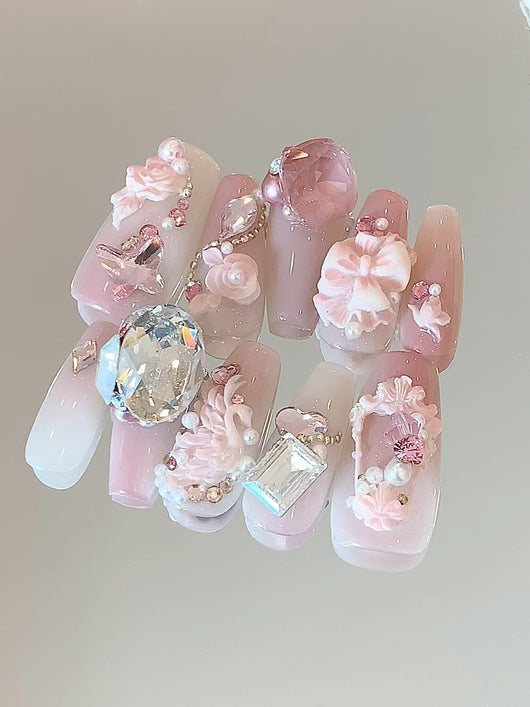 Uñas de Cristal Luxury con Personalizaciónes de Luz Hada - Image 6