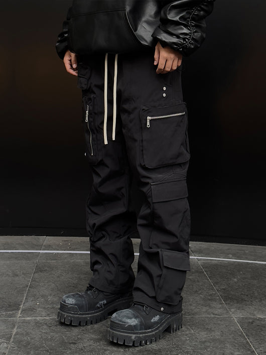 Pantalones Rectos Holgados Negros para Hombre - Image 4