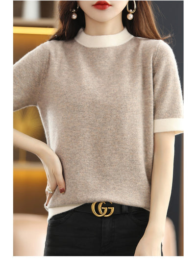 Suéter Cuello Alto Corto de Lana Tejida Oversize - Image 13