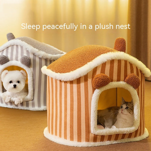 Cama Térmica Cerrada para Gatos - Refugio Cálido Otoño e Invierno