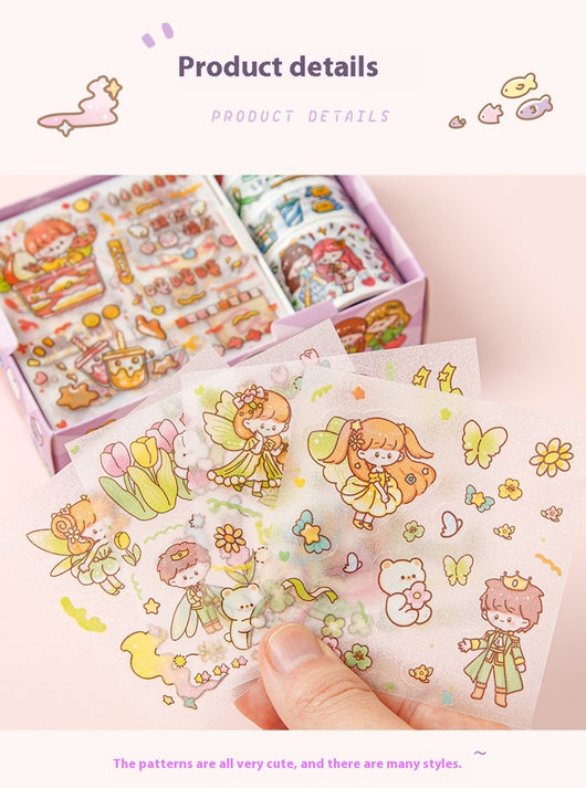 Set de Stickers Adhesivos Infantiles con Diseños Animados y Cinta Decorativa - Image 20
