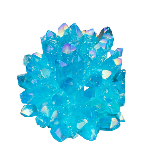 Clúster de Cristal Natural Electrochapado Azul y Blanco - Adorno Desmagnetizador de Escritorio - Image 9