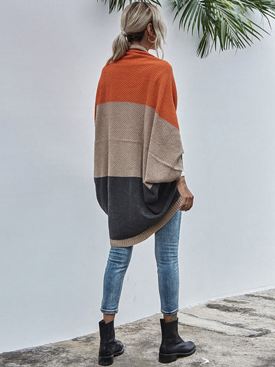 Cardigan Tejido de Bloques de Color - Suéter Abrigo Versátil - Image 7