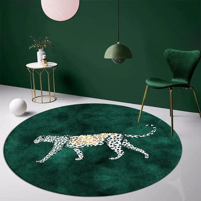 Alfombra de Terciopelo Cristal Leopardo Estilo Retro Americano - Image 2