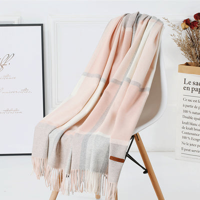Bufanda Escocesa de Lana para Mujer - Abrigo Cálido Otoño e Invierno - Image 35