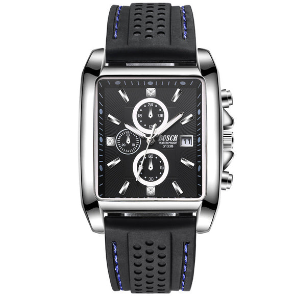 Reloj de Acero Inoxidable con Correa Cuadrada para Hombre
