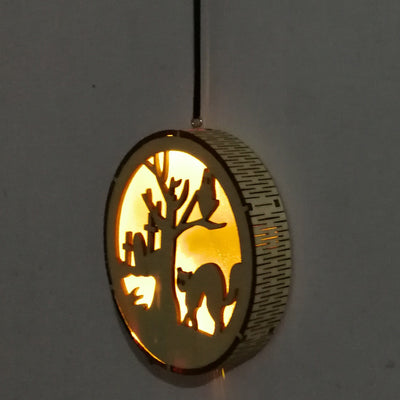 Colgante LED de Madera para Halloween - Decoración Calada a Láser - Image 37