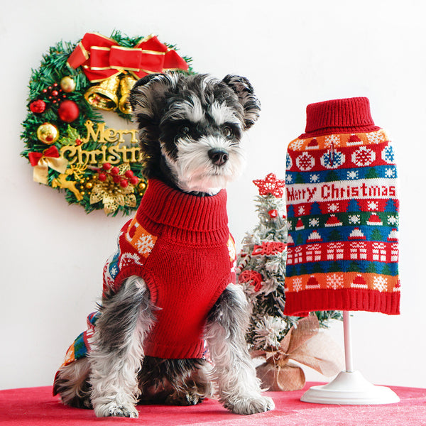 Suéter Navideño de Cuello Alto para Perros
