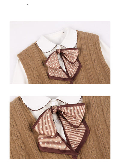 Conjunto Preppy de Chaleco y Camisa - Traje Dos Piezas Elegante - Image 9