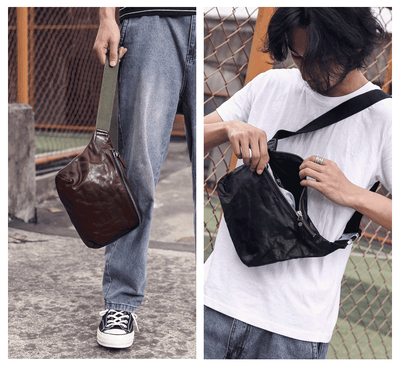 Bolsa Bandolera de Cuero Retro para Hombre - Image 13