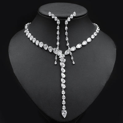 Conjunto de Collar y Aretes con Corazón de Gota - Diseño Bicolor - Image 5