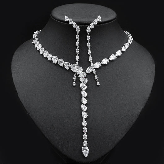Conjunto de Collar y Aretes con Corazón de Gota - Diseño Bicolor - Image 5