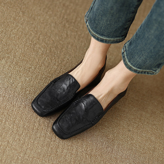 Mocasines Mujer Tacón Robusto Punta Cuadrada Elegantes - Image 3