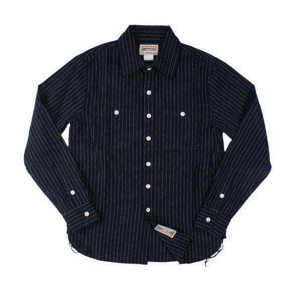 Camisa de Rayas Verticales Estilo Retro Americano para Hombre