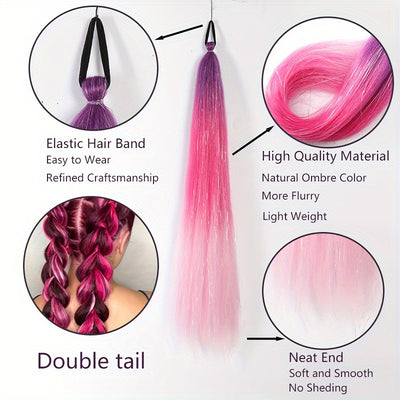 Peluca Coleta Estilo Boxeador Europeo Americano con Trenza Láser Silk - Image 10