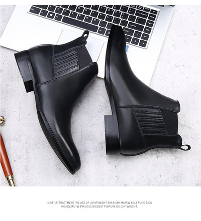 Botas Chelsea Puntiagudas Retro Británicas para Hombre - Image 14