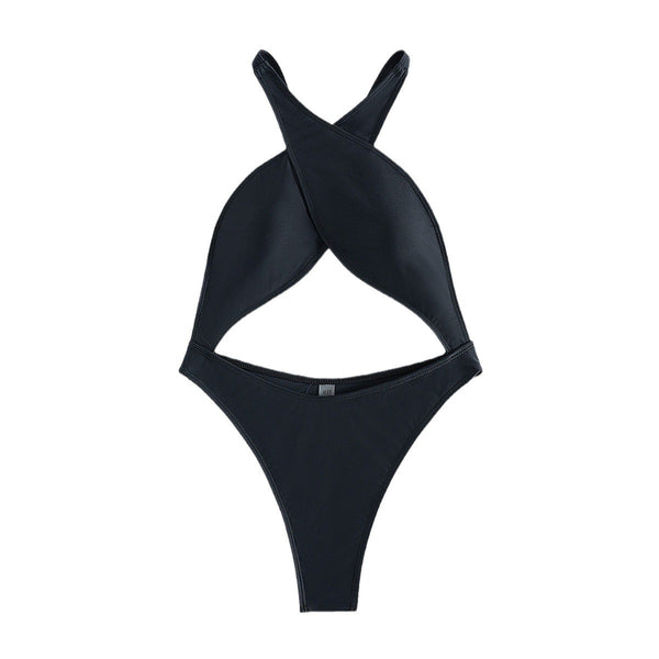 Bikini Enterizo Ajustado Cuello Alto para Mujer