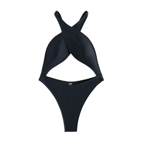 Bikini Enterizo Ajustado Cuello Alto para Mujer