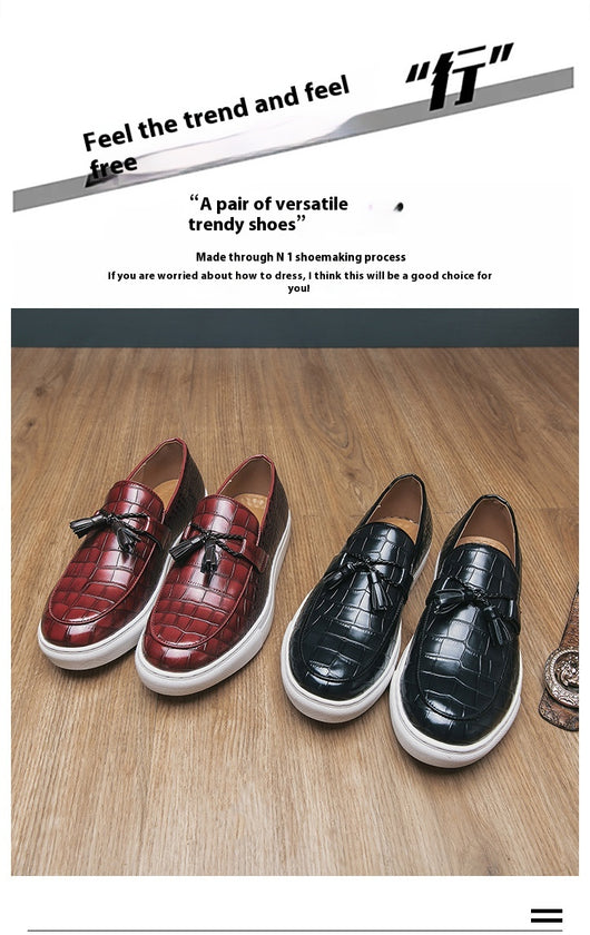Tenis Casuales Británicos con Borlas para Hombre Talla Grande - Image 8