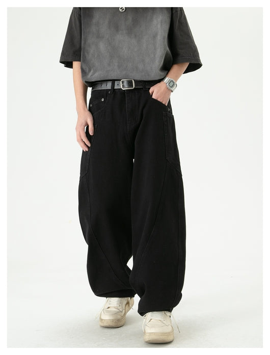 Pantalones Cargo Denim Retro Sueltos de Pierna Ancha - Image 8