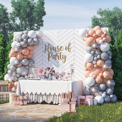 Cadena de Globos Latex Gris para Fiestas