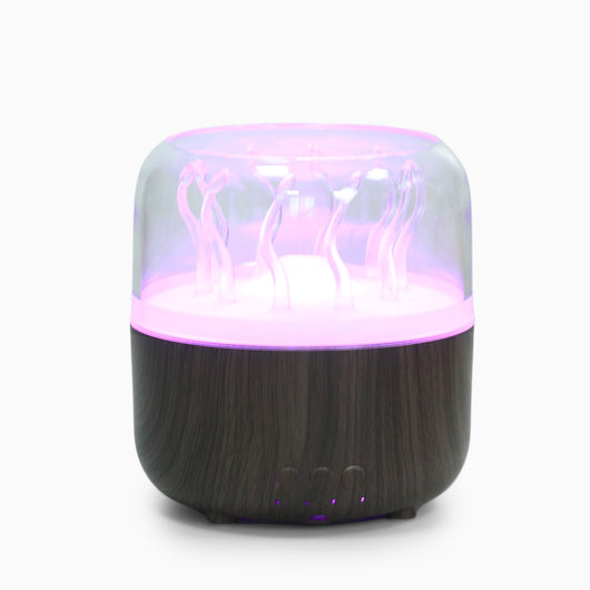 Luz Ambiental Medusa Dinámica con Patrón de Madera y Rotación - Image 7