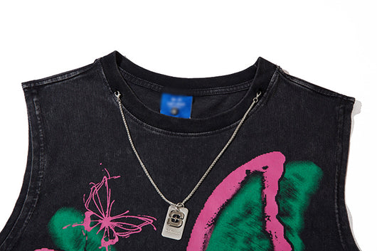 Playera Sin Mangas Rasgada Butterfly para Hombre - Image 14