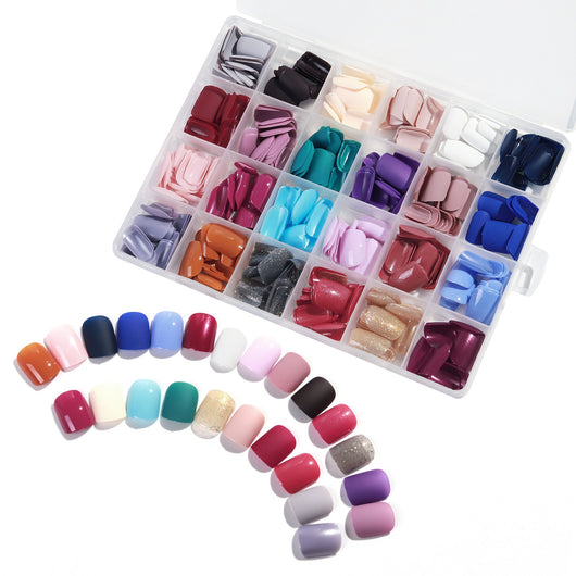 Set de 24 Uñas Postizas Cuadradas Efecto Hielo - Diseño Ballet - Image 6
