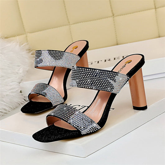 Pantuflas de Tacón Alto con Brillantes y Strass - Image 7