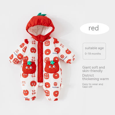 Pijama Infantil Estilo Panda Rojo Acolchado Manga Larga - Image 4