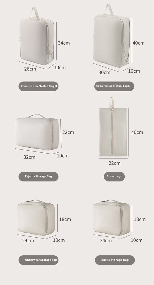 Bolsa de Viaje Compresora de 6 Piezas - Organizador de Ropa Memory Cloth - Image 11