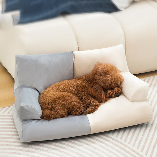 Sofá Cama para Mascotas con Respaldo Alto y Espuma Confortable