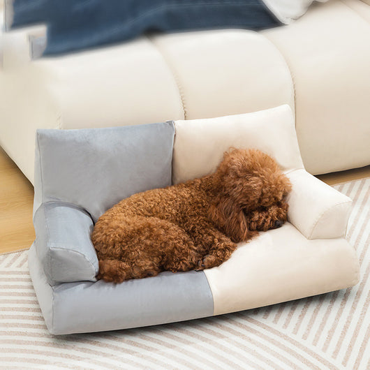 Sofá Cama para Mascotas con Respaldo Alto y Espuma Confortable