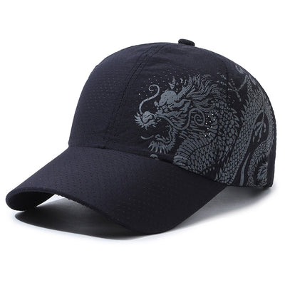 Gorra de Béisbol Hombre Estilo Chino Dragón Impreso Poliéster - Image 10