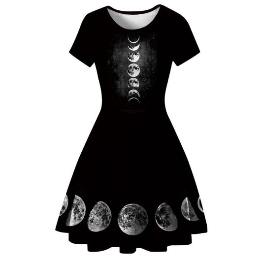 Vestido Plisado de Manga Corta con Estampado Digital para Mamá e Hija