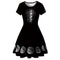 Vestido Plisado de Manga Corta con Estampado Digital para Mamá e Hija