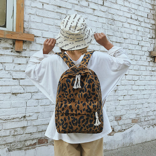 Mochila Estampado Leopardo Estilo Coreano - Gran Capacidad para Estudiantes - Image 4