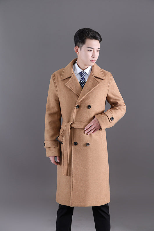 Abrigo Largo de Lana para Hombre - Diseño Cruzado Elegante Otoño Invierno - Image 4