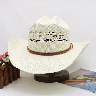 Sombrero Vaquero Tejido a Mano Impermeable Protección Solar Playa - Image 6