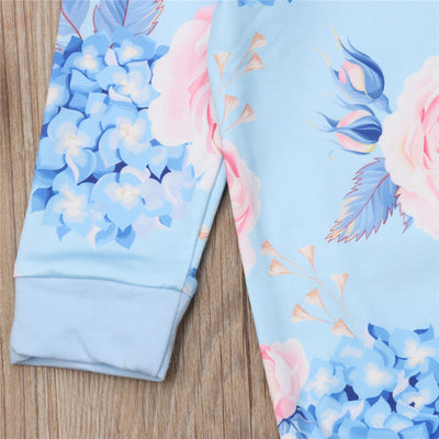Enterizo Floral de Manga Larga para Niñas con Diadema Coordinada - Image 11
