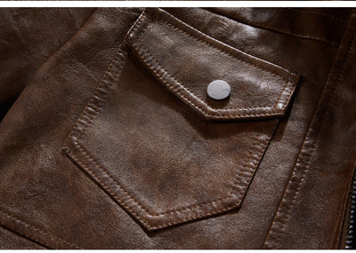 Chaqueta de Cuero PU con Capucha para Hombre - Image 22