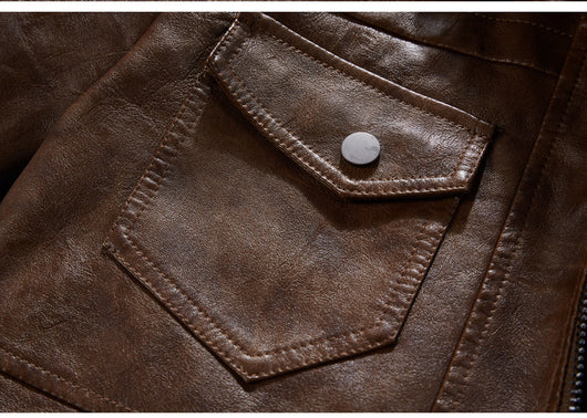 Chaqueta de Cuero PU con Capucha para Hombre - Image 22