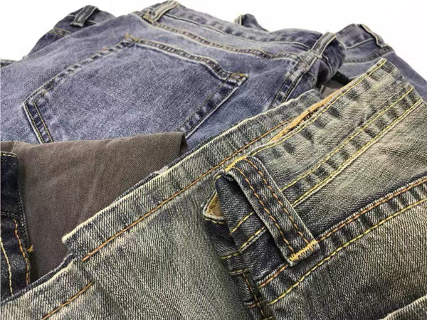 Pantalones Vaqueros de Algodón Puro Lavados Talla Grande para Hombre