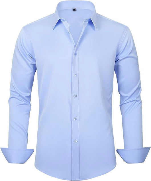 Camisa Elástica de Talla Grande para Hombre de Manga Larga - Image 30