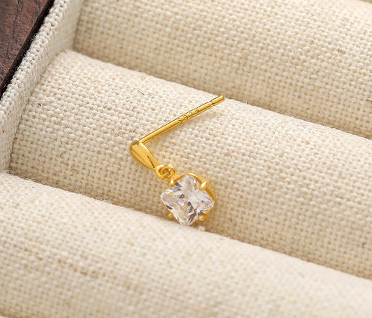 Aretes de Plata 925 Elegantes con Diamante Cuadrado en Forma de Gota - Image 16