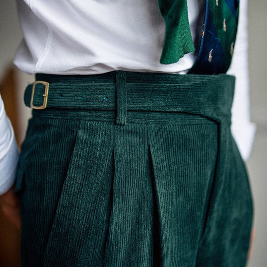 Pantalones de Pana Rectos Cintura Alta para Hombre - Image 4
