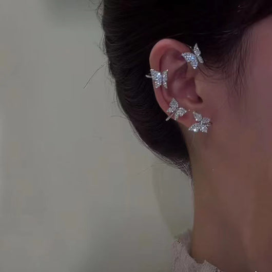 Aretes de Diamante Brillante con Clip Mariposa 2 en 1 - Image 63