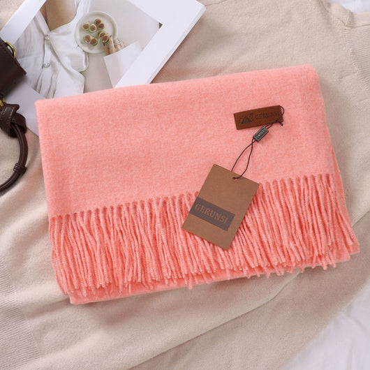 Bufanda de Imitación Cachemira en Colores Sólidos para Mujer - Image 33