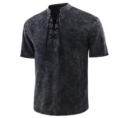Camisa Retro Hombre Cuello de Corbata Manga Corta Verano - Image 2